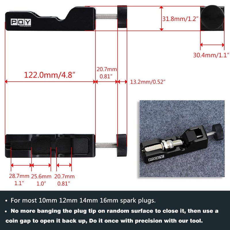 PQY Universal Spark Plug Gap Tool for Most 10mm 12mm 14mm 16mm Spark Plugs Black - Image 4